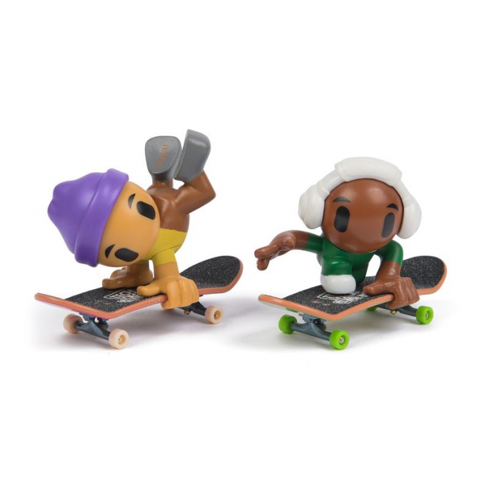 Tech Deck SK8 Crew fingerboard sa figuricom dvostrukog pakiranja, ljubičasta kapa i bijele slušalice