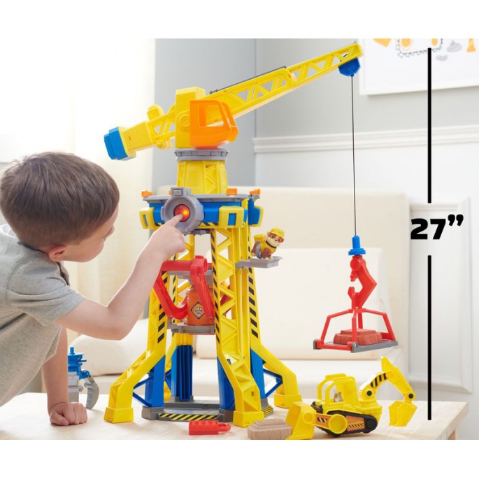 Povoljan paket: Rubble & Crew interaktivni kran sa zvukovima 60 cm + osnovno vozilo Rubble
