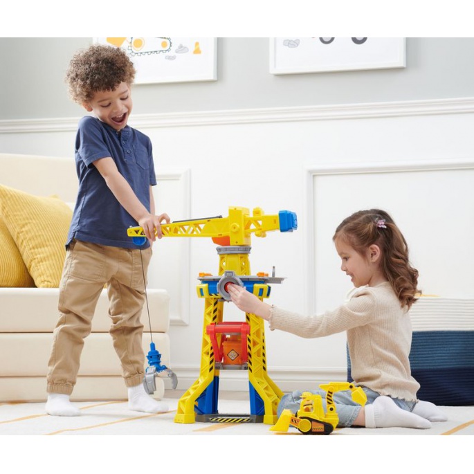 Povoljan paket: Rubble & Crew interaktivni kran sa zvukovima 60 cm + osnovno vozilo Rubble