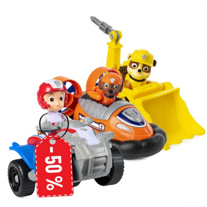 AKCIJA: Osnovna vozila Paw Patrol Rubble i Zuma + Ryder za polovicu