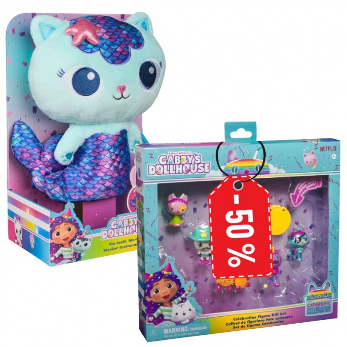 AKCIJA: Gabby’s dollhouse Mercat plišana + višestruko pakiranje figurica za pola cijene