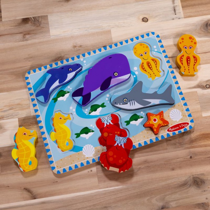 Melissa & Doug drvene puzzle morske životinje
