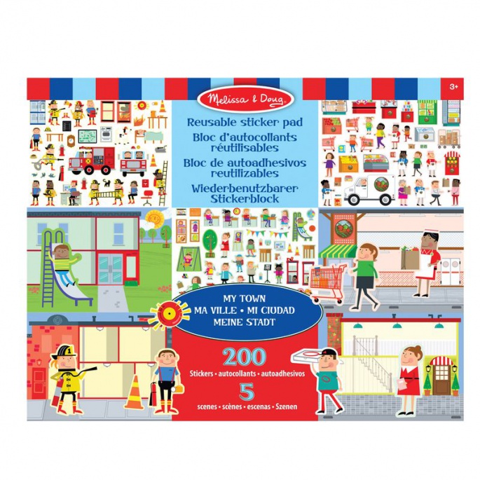 Melissa & Doug naljepnice koje se mogu ponovno koristiti s podlogom - grad