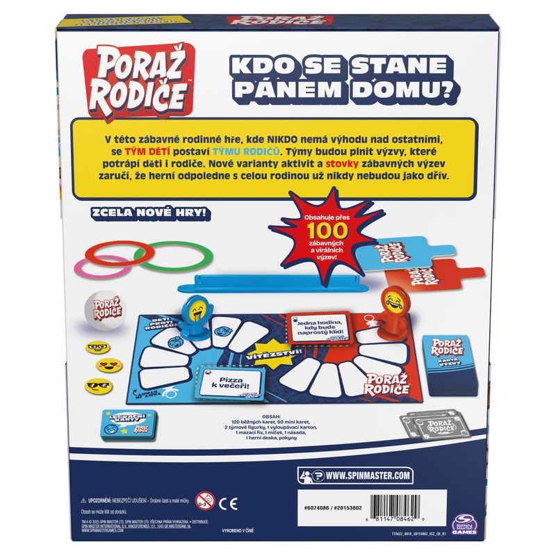 Spin Master Games društvena igra Pobijedi roditelje 2025 - češka verzija