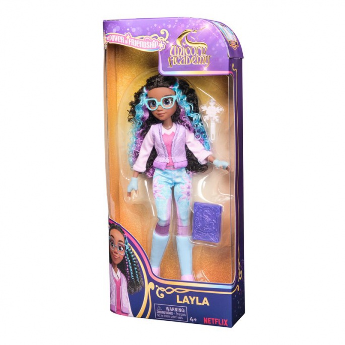 Unicorn Academy lutka Layla s knjigom 24 cm