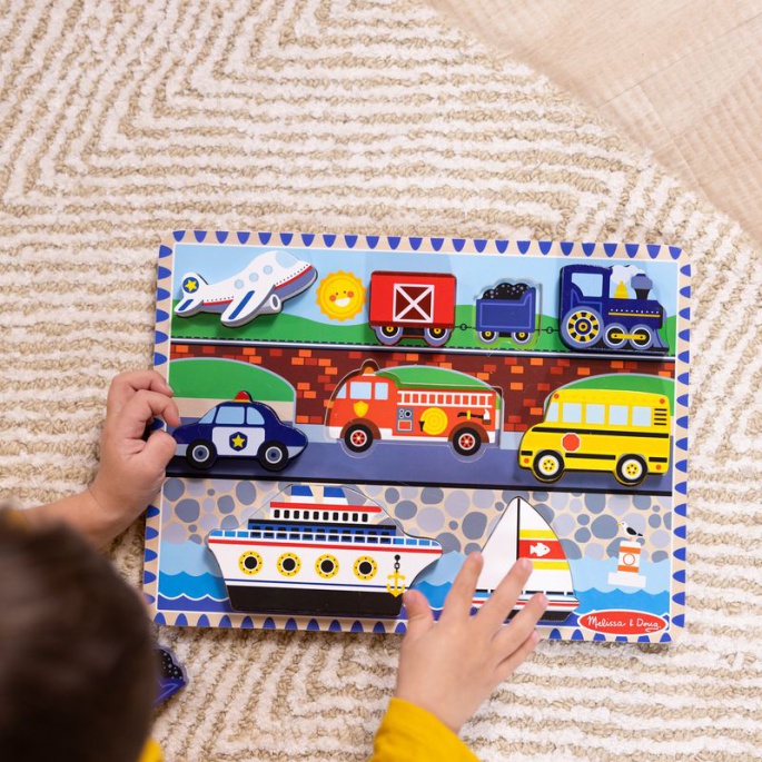 Melissa & Doug drvene puzzle prometna sredstva