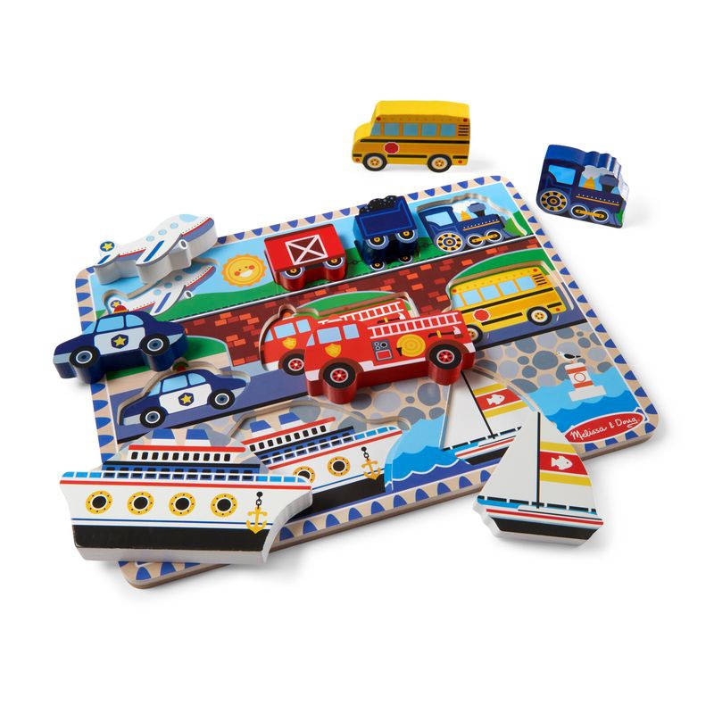 Melissa & Doug drvene puzzle prometna sredstva
