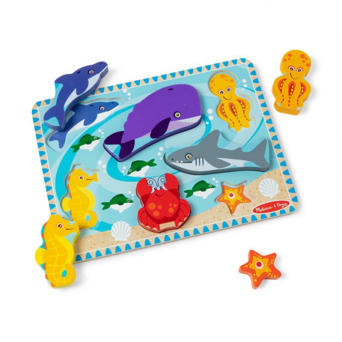 Melissa & Doug drvene puzzle morske životinje