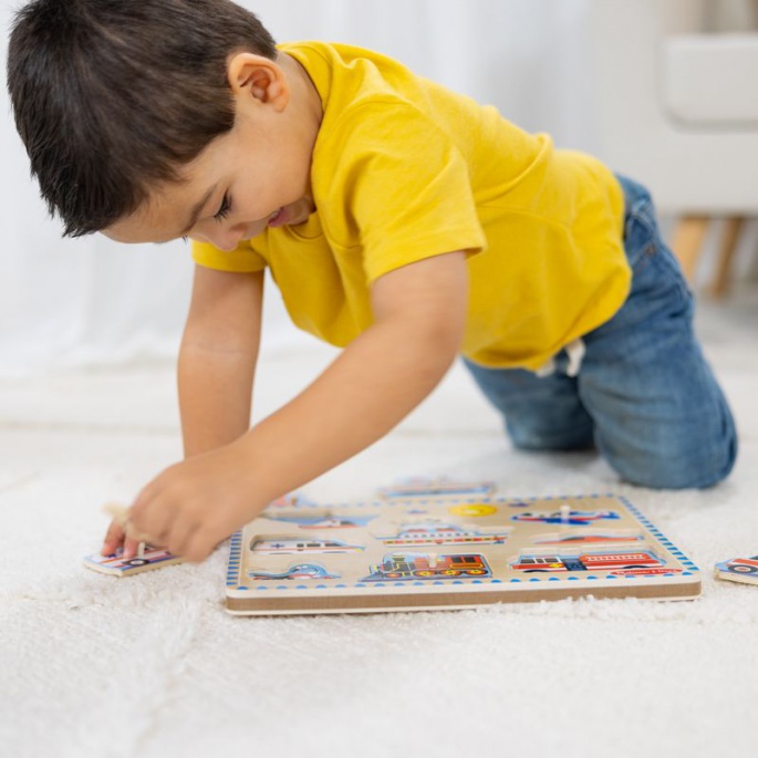 Melissa & Doug drvene puzzle sa zvučnim efektima prijevozna sredstva