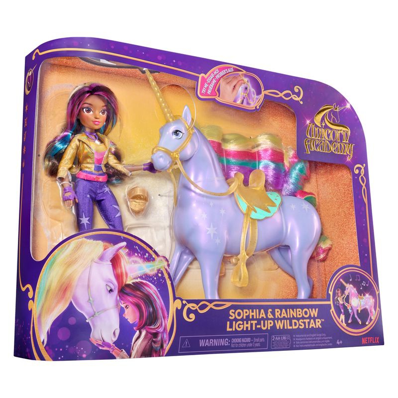 Povoljni set: Unicorn Academy svjetleći Wildstar 28 cm i Sophia 24 cm + ogrlica s prstenom