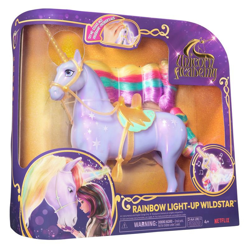 Povoljni set: Akademija za jednoroge svjetleći jednorog Wildstar 28 cm + ogrlica s prstenom
