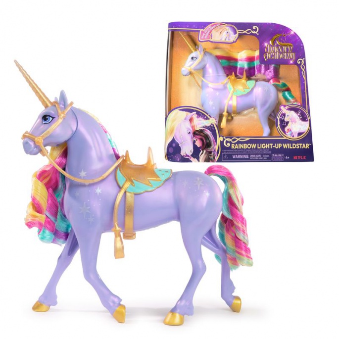 Povoljni set: Akademija za jednoroge svjetleći jednorog Wildstar 28 cm + ogrlica s prstenom