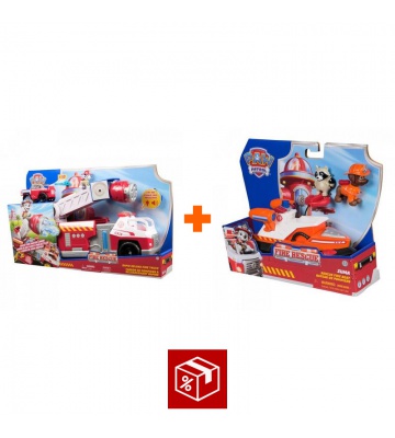 Povoljni set: Paw Patrol Fire Rescue veliko interaktivno vatrogasno vozilo + vozilo Zuma