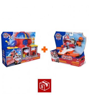 Povoljni set: Paw Patrol Fire Rescue vatrogasna stanica + Fire Rescue vozilo Zuma