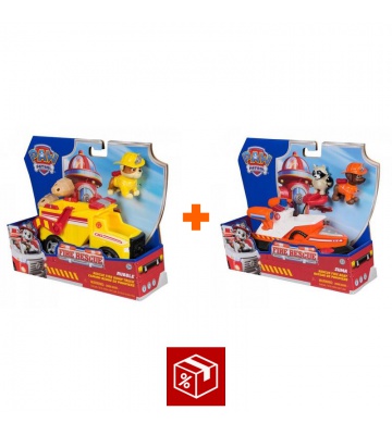 Povoljan set: Paw Patrol Fire Rescue vozilo Rubble + Fire Rescue vozilo Zuma