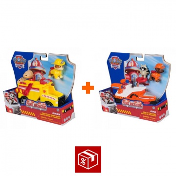 Povoljan set: Paw Patrol Fire Rescue vozilo Rubble + Fire Rescue vozilo Zuma
