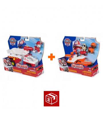 Povoljni set: Paw Patrol Fire Rescue vozilo Marshall + Fire Rescue vozilo Zuma