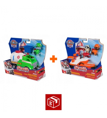 Povoljni set: Paw Patrol Fire Rescue vozilo Rocky + Fire Rescue vozilo Zuma