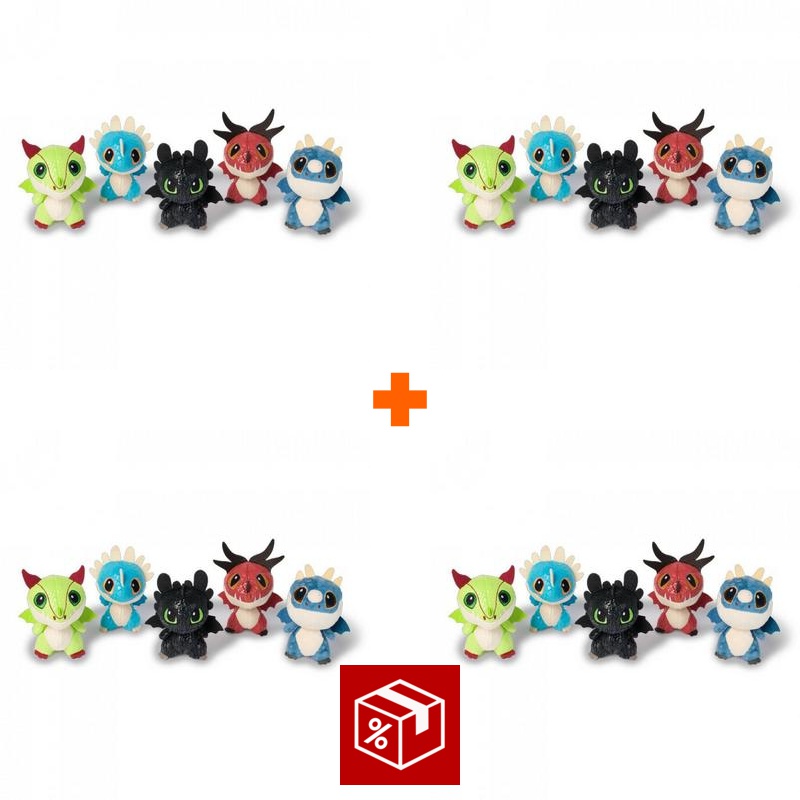 AKCIJA 3+1 gratis: Kako izdresirati zmaja - 4 plišana zmaja u buretu po cijeni 3