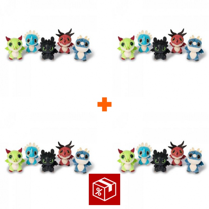 AKCIJA 3+1 gratis: Kako izdresirati zmaja - 4 plišana zmaja u buretu po cijeni 3