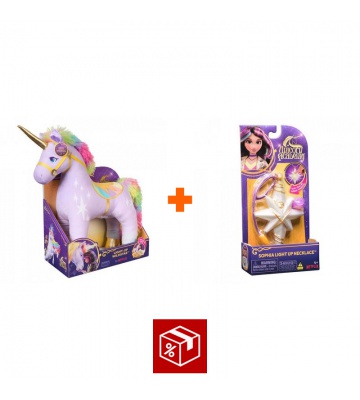 Povoljni set: Unicorn Academy plišana igračka Wildstar sa zvukovima 38 cm + ogrlica s prstenom