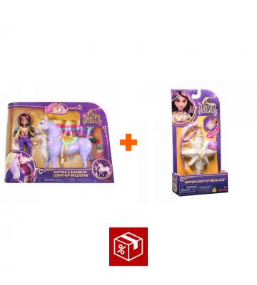 Povoljni set: Unicorn Academy svjetleći Wildstar 28 cm i Sophia 24 cm + ogrlica s prstenom