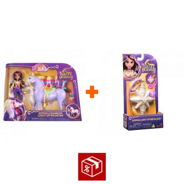 Povoljni set: Unicorn Academy svjetleći Wildstar 28 cm i Sophia 24 cm + ogrlica s prstenom