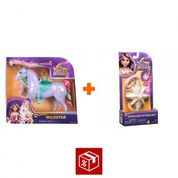 Povoljan set: Unicorn Academy češljajući jednorog Wildstar 24 cm + ogrlica s prstenom