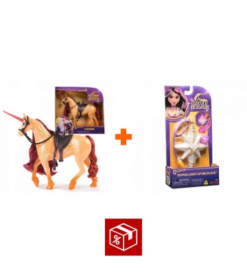 Povoljan set: Unicorn Academy češljanje jednoroga Cinder 24 cm + ogrlica s prstenom