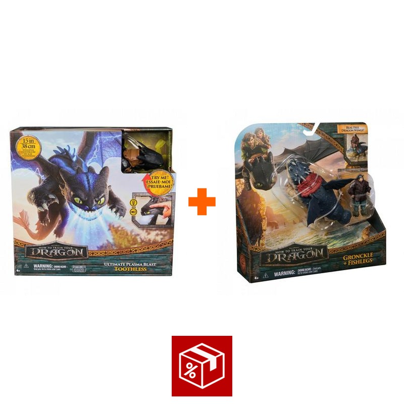 Povoljni set: Kako izdresirati zmaja Bezubica sa zvučnim i svjetlosnim efektima + Gronckle i Ribonog