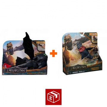 Povoljan set: Kako izdresirati zmaja plišanac Bezubica koji grli + Gronckle i Ribonog
