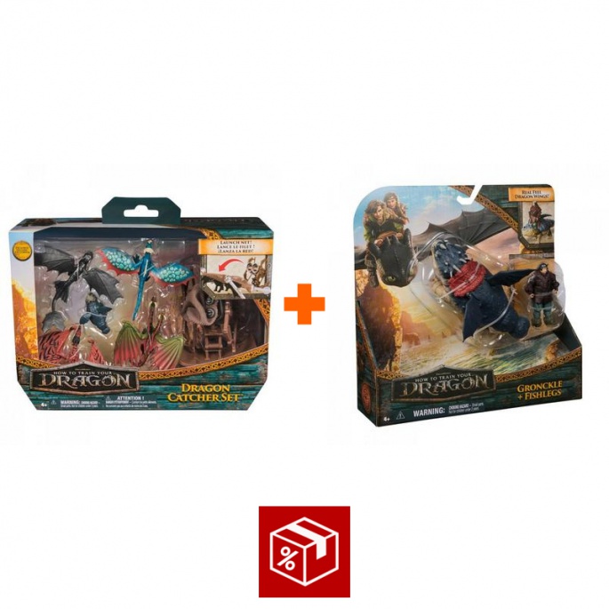 Povoljni set: Kako izdresirati zmaja višestruko pakiranje figura + zmaj i Viking Gronckle i Ribonog