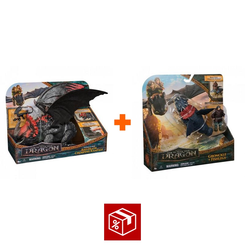 Povoljni set: Kako izdresirati zmaja veliki zmaj Red Death + zmaj i Viking Gronckle i Ribonog