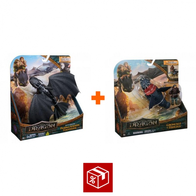 Povoljni komplet: Kako izdresirati zmaja Bezubica izdaje zvukove + Gronckle i Ribonog