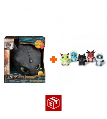 AKCIJA: Kako izdresirati zmaja maska Bezzubky sa zvukovima i svjetlima + plišani zmajevi u buretu BESPLATNO