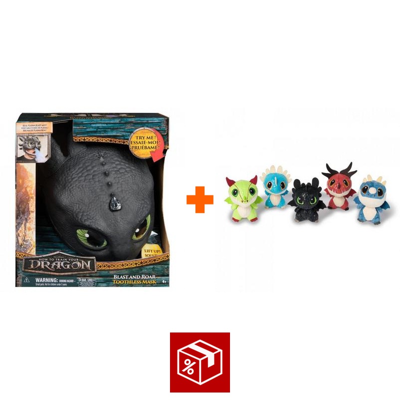 AKCIJA: Kako izdresirati zmaja maska Bezzubky sa zvukovima i svjetlima + plišani zmajevi u buretu BESPLATNO
