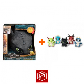 AKCIJA: Kako izdresirati zmaja maska Bezzubky sa zvukovima i svjetlima + plišani zmajevi u buretu BESPLATNO