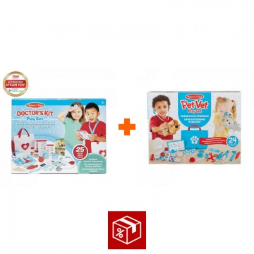 Povoljni set: Melissa & Doug igra na doktora + igra na veterinara