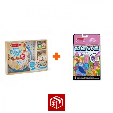 AKCIJA: Melissa & Doug set rođendanske torte + Water WOW čarobna igra s vodom bajke BESPLATNO