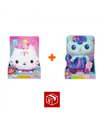 Povoljni set: Gabby’s Dollhouse Cakey pliš s zvukovima + Mercat pliš funkcijom