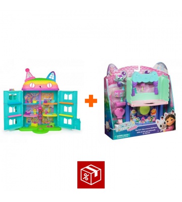 Povoljni set: Gabby’s Dollhouse velika kuća za zabavu + kupaonica za veliku kuću