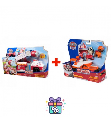 Povoljni set: Paw Patrol Fire Rescue veliko interaktivno vatrogasno vozilo + vozilo Zuma