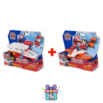 Povoljni set: Paw Patrol Fire Rescue vozilo Marshall + Fire Rescue vozilo Zuma