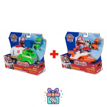 Povoljni set: Paw Patrol Fire Rescue vozilo Rocky + Fire Rescue vozilo Zuma