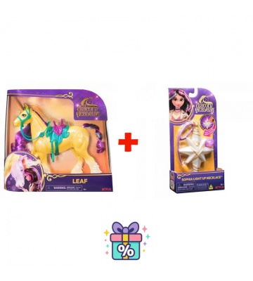 Povoljni set: Unicorn Academy češljajući jednorog Leaf 28 cm + ogrlica s prstenom