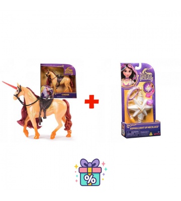 Povoljan set: Unicorn Academy češljanje jednoroga Cinder 24 cm + ogrlica s prstenom