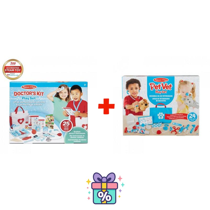 Povoljni set: Melissa & Doug igra na doktora + igra na veterinara