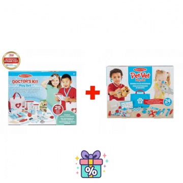 Povoljni set: Melissa & Doug igra na doktora + igra na veterinara