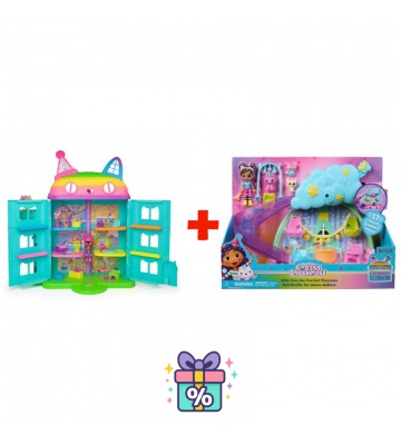 Povoljan set: Gabby’s Dollhouse veliki kuća zabava + igraći set jaslice