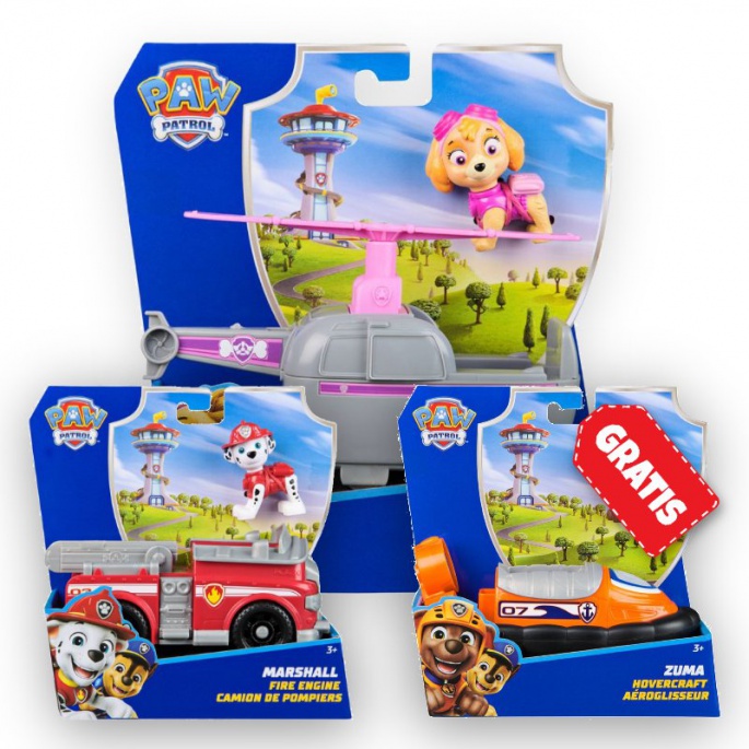 AKCIJA: Paw Patrol osnovna vozila Skye + Marshall + Zuma BESPLATNO